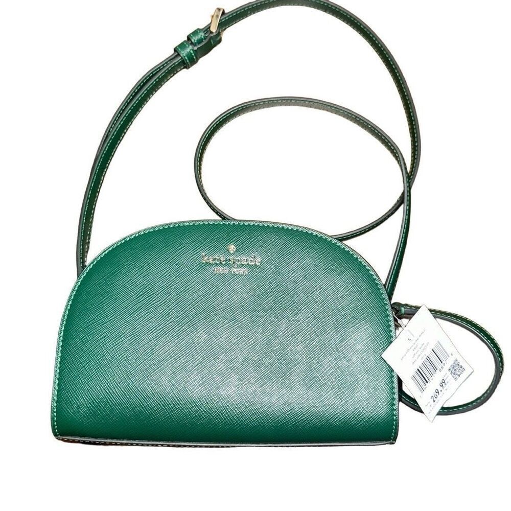 Kate Spade Perry Saffiano Leather Deep Jade Dome Crossbody Bag K8697 $279 - Picture 2 of 8